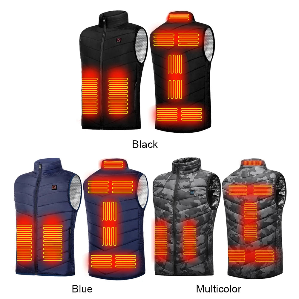 9 Areas Heated Vest Men Jacket Heated Winter Womens Electric Usb Heater mountain Jacket Man Thermal Vest Body Warmer Coat M-7XL